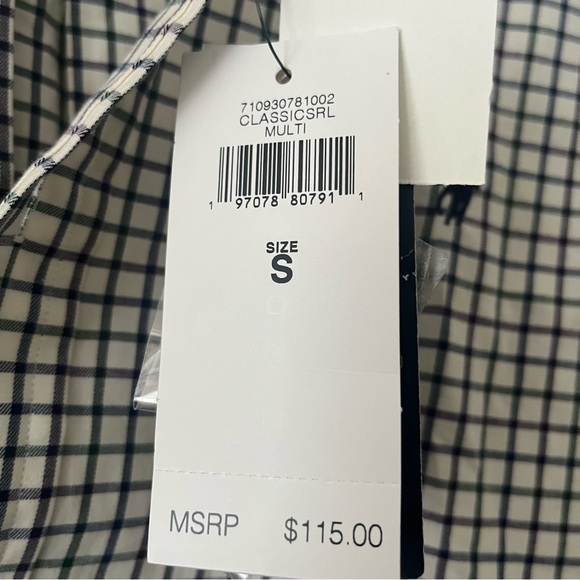 Polo Classic Fit Stretch Button-Down Collar Checked Poplin Dress Shirt S - Picture 4 of 5